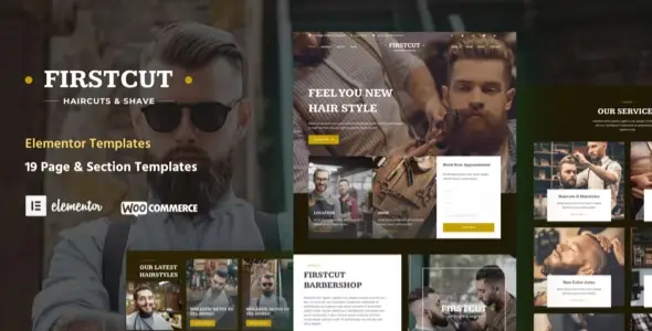 FirstCut – Barbershop & Men’s Grooming Elementor Template Kit