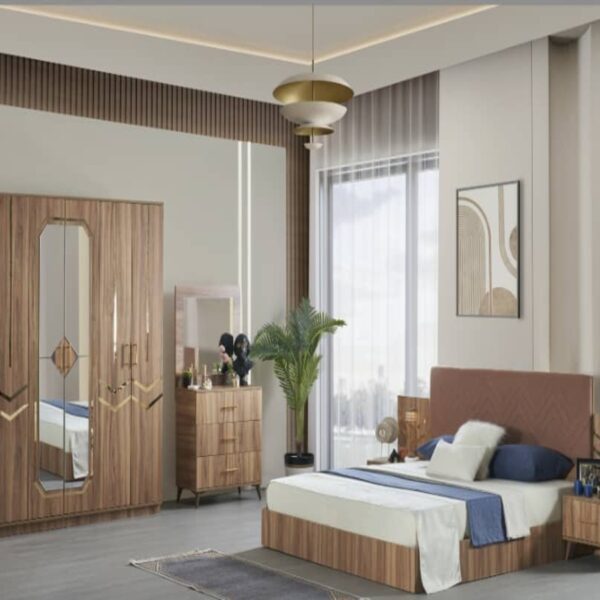 Chambre Bois et Or Moderne (Modèle: ROUND)