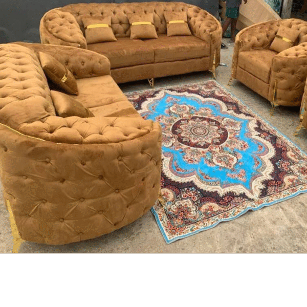 Ensemble de Salon Luxe Velours Doré